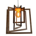 Ver imagem 1 de Luminária Pendente Madeira Caroá Quadrado Teto Sala Quarto Cozinha Balcão Marrom