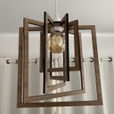 Ver imagem 4 de Luminária Pendente Madeira Caroá Quadrado Teto Sala Quarto Cozinha Balcão Marrom