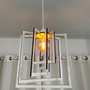 Ver imagem 2 de Luminária Pendente Madeira Caroá Quadrado Teto Sala Quarto Cozinha Balcão Branco
