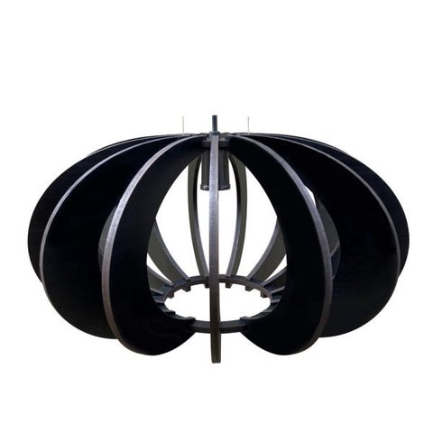 Luminária Lustre Pendente Madeira Caroá Londres 40cm Teto Mesa Sala Ilha Cozinha Balcão Preto