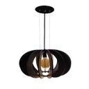 Ver imagem 2 de Luminária Lustre Pendente Madeira Caroá Londres 40cm Teto Mesa Sala Ilha Cozinha Balcão Preto