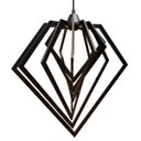 Ver imagem 1 de Luminária Lustre Pendente Caroá Diamante G Teto Sala Cozinha Mesa Jantar Moderno Preto