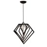 Luminária Lustre Pendente Caroá Diamante G Teto Sala Cozinha Mesa Jantar Moderno Preto - 2