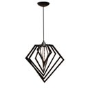 Ver imagem 2 de Luminária Lustre Pendente Caroá Diamante G Teto Sala Cozinha Mesa Jantar Moderno Preto