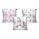 Ver imagem 3 de Cortina Infantil Quarto Unicórnio Mod 6 + 3 Capas Almofada