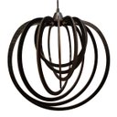 Ver imagem 1 de Luminária Lustre Pendente Caroá Circulo G Teto Sala Cozinha Mesa Jantar Moderno Preto