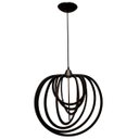 Ver imagem 2 de Luminária Lustre Pendente Caroá Circulo G Teto Sala Cozinha Mesa Jantar Moderno Preto