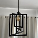 Ver imagem 3 de Luminária Pendente Madeira Caroá Retângulo Teto Sala Quarto Cozinha Balcão Preto
