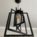 Ver imagem 4 de Luminária Pendente Madeira Caroá Retângulo Teto Sala Quarto Cozinha Balcão Preto