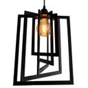 Ver imagem 1 de Luminária Pendente Madeira Caroá Retângulo Teto Sala Quarto Cozinha Balcão Preto