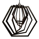 Ver imagem 1 de Luminária Lustre Pendente Caroá Hexágono G Teto Sala Cozinha Mesa Jantar Moderno Preto