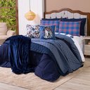Ver imagem 4 de Kit Edredom Solteiro Country com Almofadas Estampadas 05 Peças - Dupla Face Percal 300 Fios Cor