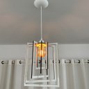 Ver imagem 2 de Luminária Pendente Madeira Caroá Retângulo Teto Sala Quarto Cozinha Balcão Branco