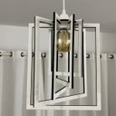 Ver imagem 4 de Luminária Pendente Madeira Caroá Retângulo Teto Sala Quarto Cozinha Balcão Branco