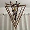 Ver imagem 4 de Luminária Pendente Madeira Caroá Pirâmide Teto Sala Quarto Cozinha Balcão Marrom