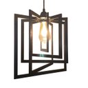 Ver imagem 1 de Luminária Pendente Madeira Caroá Quadrado Teto Sala Quarto Cozinha Balcão Preto