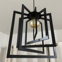 Ver imagem 4 de Luminária Pendente Madeira Caroá Quadrado Teto Sala Quarto Cozinha Balcão Preto
