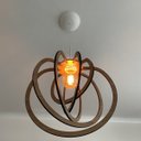 Ver imagem 3 de Luminária Pendente Madeira Caroá Circulo Teto Sala Quarto Cozinha Balcão Marrom
