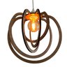 Luminária Pendente Madeira Caroá Circulo Teto Sala Quarto Cozinha Balcão Marrom - 1