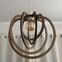 Ver imagem 4 de Luminária Pendente Madeira Caroá Circulo Teto Sala Quarto Cozinha Balcão Marrom
