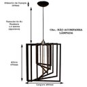 Ver imagem 3 de Luminária Lustre Pendente Caroá Retângulo G Teto Sala Cozinha Mesa Jantar Moderno Preto