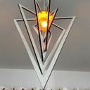 Ver imagem 3 de Luminária Pendente Madeira Caroá Pirâmide Teto Sala Quarto Cozinha Balcão Branco