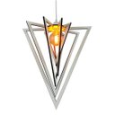 Ver imagem 1 de Luminária Pendente Madeira Caroá Pirâmide Teto Sala Quarto Cozinha Balcão Branco