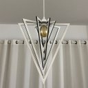 Ver imagem 4 de Luminária Pendente Madeira Caroá Pirâmide Teto Sala Quarto Cozinha Balcão Branco