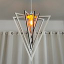 Ver imagem 2 de Luminária Pendente Madeira Caroá Pirâmide Teto Sala Quarto Cozinha Balcão Branco