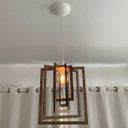 Ver imagem 2 de Luminária Pendente Madeira Caroá Retângulo Teto Sala Quarto Cozinha Balcão Marrom