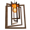 Ver imagem 1 de Luminária Pendente Madeira Caroá Retângulo Teto Sala Quarto Cozinha Balcão Marrom
