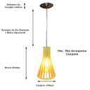 Ver imagem 3 de Luminária Lustre Pendente Acrílico Caroá Singapura Sala Quarto Cozinha Balcão Amarelo