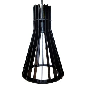 Luminária Lustre Pendente Acrílico Caroá Singapura Sala Quarto Cozinha Balcão Preto