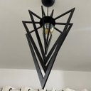 Ver imagem 4 de Luminária Pendente Madeira Caroá Pirâmide Teto Sala Quarto Cozinha Balcão Preto