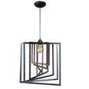 Ver imagem 2 de Luminária Lustre Pendente Caroá Quadrado G Teto Sala Cozinha Mesa Jantar Moderno Preto