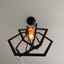Ver imagem 3 de Luminária Pendente Madeira Caroá Hexágono Teto Sala Quarto Cozinha Balcão Preto