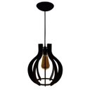 Ver imagem 2 de Luminária Lustre Pendente Madeira Caroá Pequim G Teto Mesa Sala Ilha Cozinha Balcão Preto