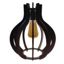 Ver imagem 1 de Luminária Lustre Pendente Madeira Caroá Pequim G Teto Mesa Sala Ilha Cozinha Balcão Preto