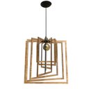 Ver imagem 2 de Luminária Lustre Pendente Caroá Quadrado G Teto Sala Cozinha Mesa Jantar Moderno Marrom