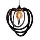 Ver imagem 1 de Luminária Pendente Madeira Caroá Circulo Teto Sala Quarto Cozinha Balcão Preto