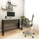 Ver imagem 1 de Mesa Escrivaninha Industrial 90cm X 60cm Pés Metal F5 Office