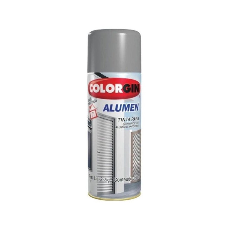 Tinta Spray Para Alumínio Colorgin Alumen 350ml Alumínio