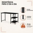 Ver imagem 3 de Escrivaninha Industrial Office Star 120cm 2 Prateleiras Klm Móveis