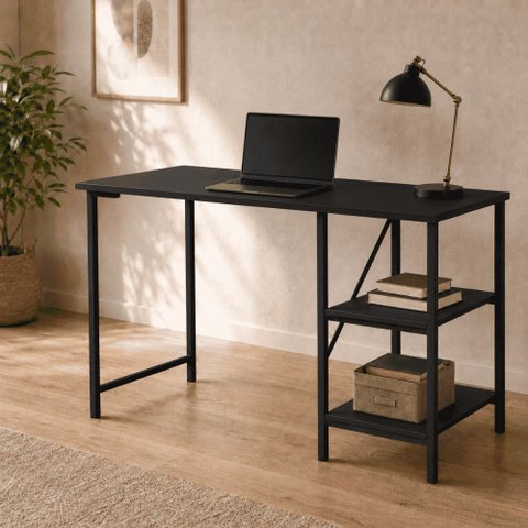 Escrivaninha Industrial Office Star 120cm 2 Prateleiras Klm Móveis