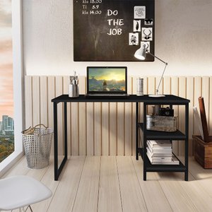 Escrivaninha Industrial Office Star 120cm 2 Prateleiras Klm Móveis