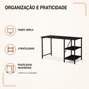 Ver imagem 6 de Escrivaninha Industrial Office Star 120cm 2 Prateleiras Klm Móveis