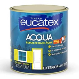 Tinta Esmalte Eucatex ACQUA Base Água Acetinado 3,6L Branco - 1