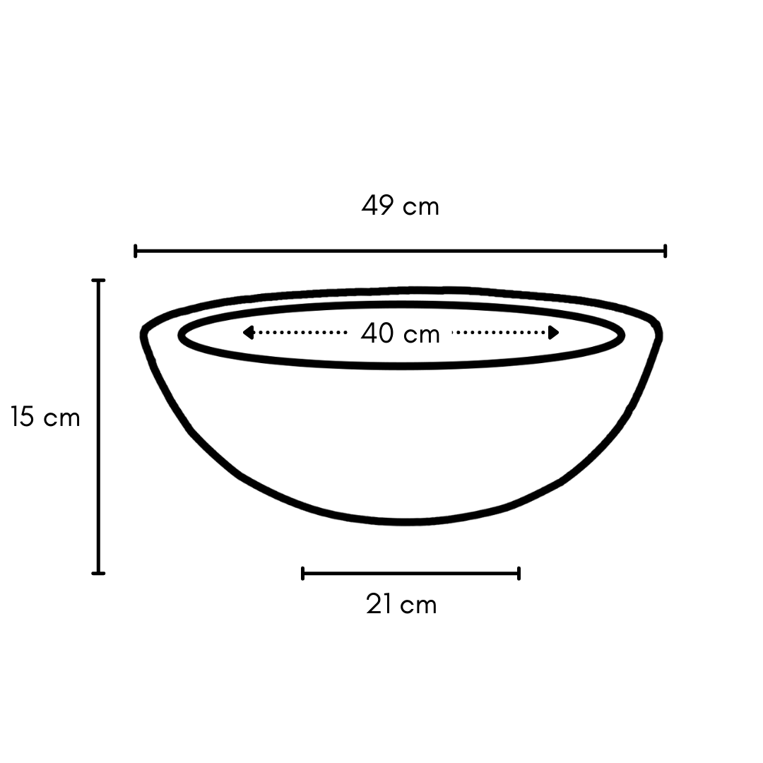 Vaso Bacia para Plantas em Polietileno 49x15cm Marrom - 4