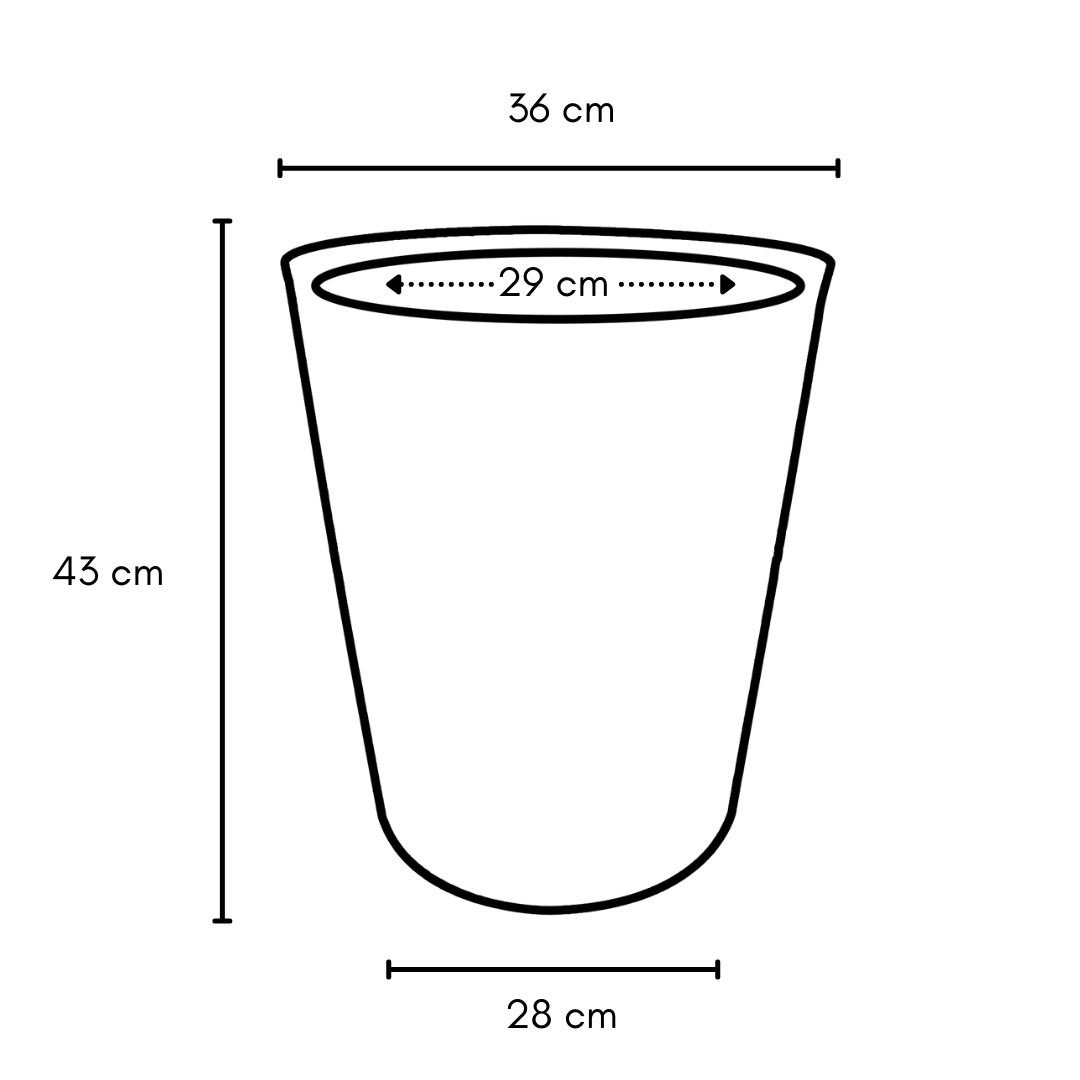 Vaso para Plantas Redondo em Polietileno 43x36cm Cinza - 3