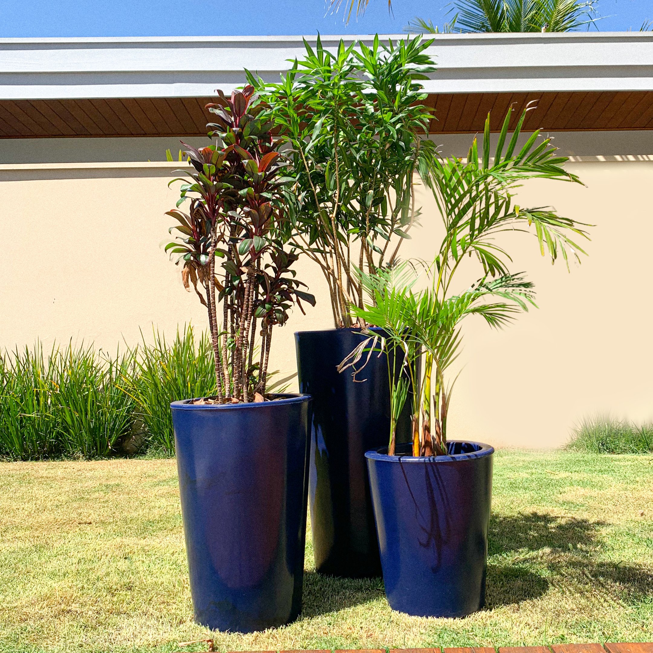 Vaso para Plantas Redondo em Polietileno 43x36cm Azul - 5